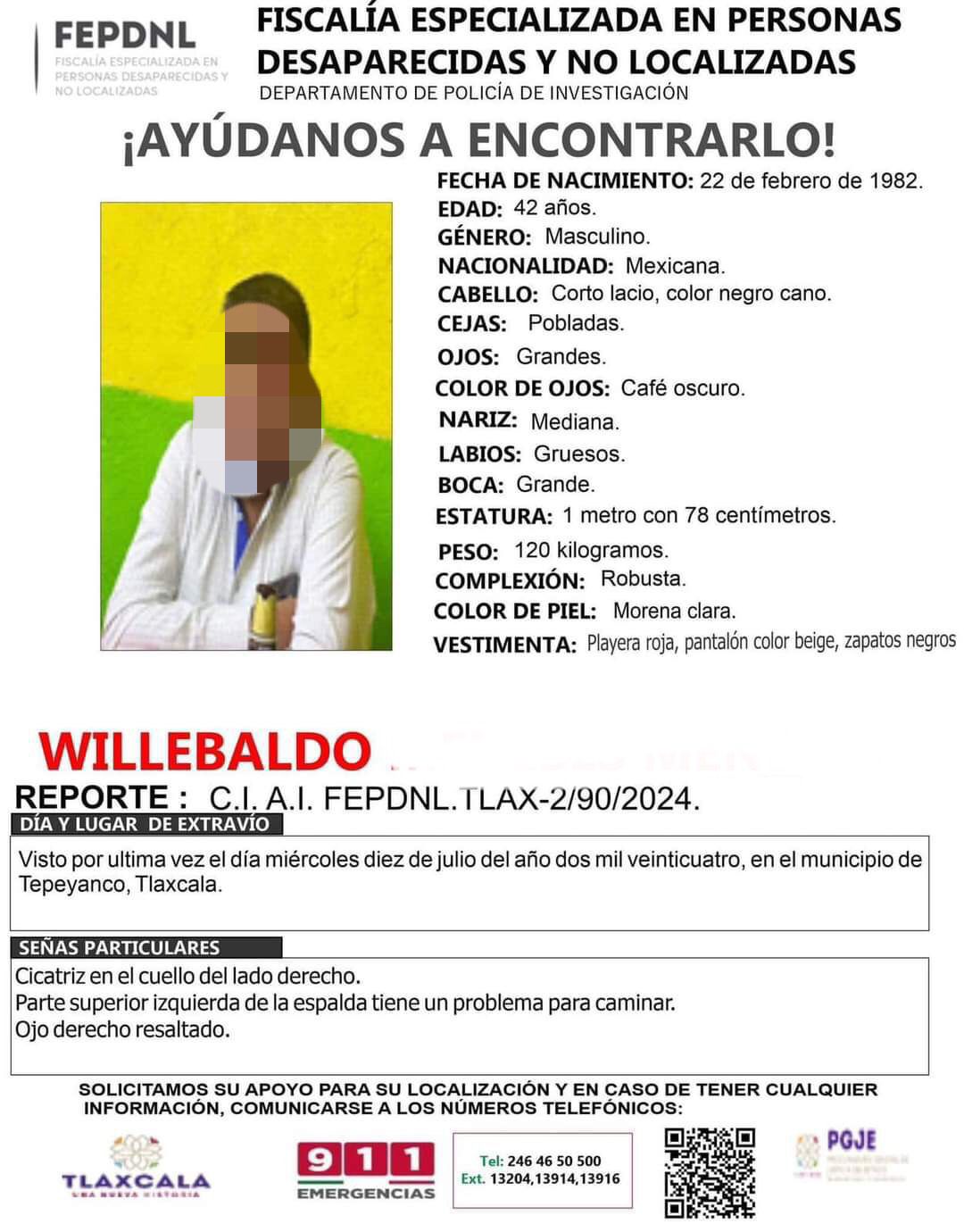 Cadáver localizado en Ahuashuatepec,  Tzompantepec, es de Willebaldo N., conductor de Pronto
